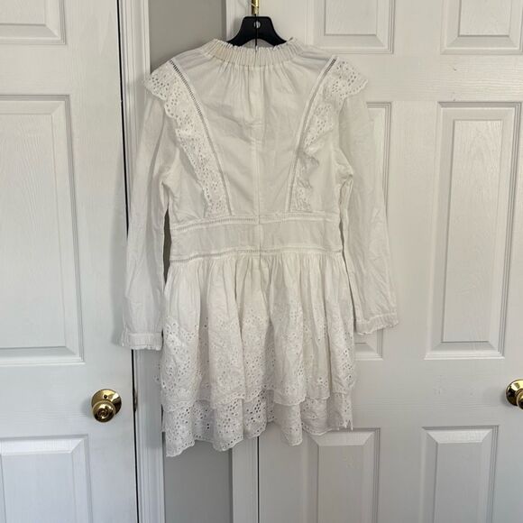 AllSaints Aislyn Broderie Dress in white size 6 - Picture 2 of 3